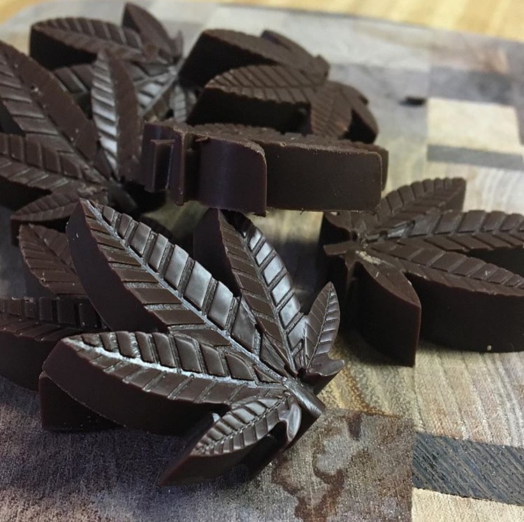 Perfectly formed cannabis holiday chocolates.