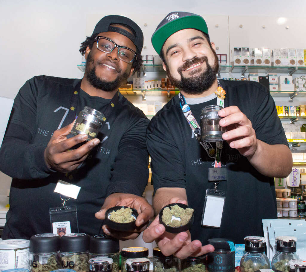 Chris & Thomas- two of THCSD's awesome budtenders at THCSD's dispensary.