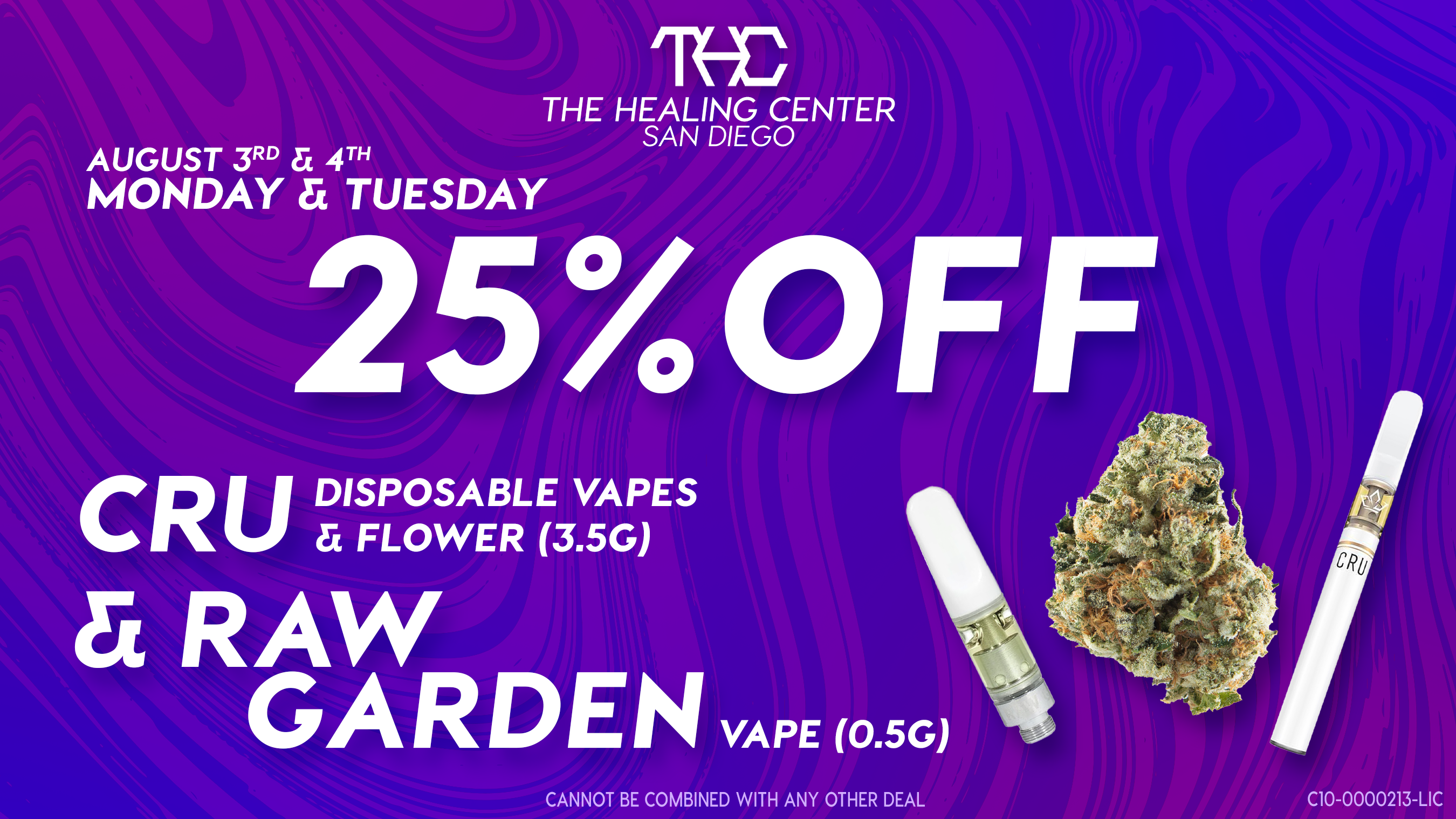 THCSD 25% OFF CRU & RAW Garden