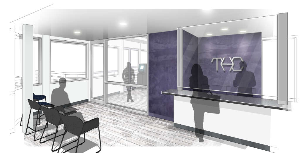 A rendering of the new lobby.